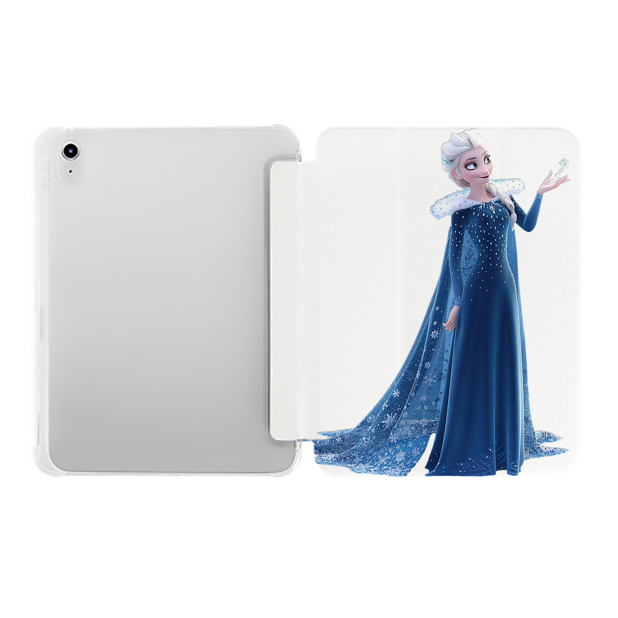 （画像用） アナと雪の女王 アンナ エルサ Frozen Anna Elsa IPad ケース ペン収納付き 三つ折りスタンド PUレザー×シリコン 対応機種9.5/10.5/10.9インチ